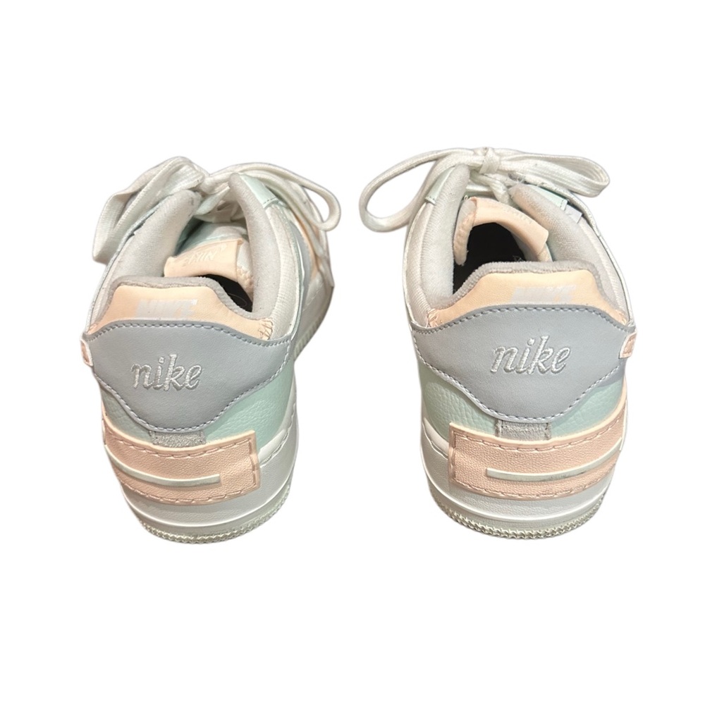 Nike Air Force 1 Low Shadow Green White and Pink Sneakers Size 10.5 - Picture 8 of 9